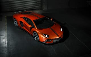 Картинка Lamborghini, right, orange, ламборджини, Aventador, LP700-4, front, Vorsteiner, авентадор