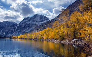 Картинка озеро, горы, осень, пейзаж