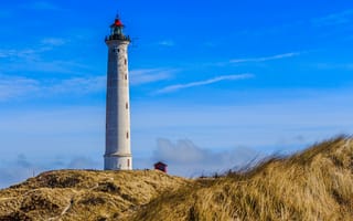 Картинка небо, маяк, Klegod, Midtjylland, Дания