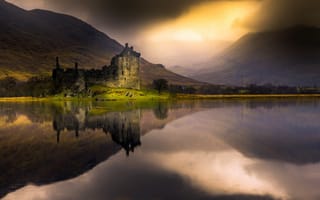 Картинка Scotland, Kilchurn castle, Loch Awe