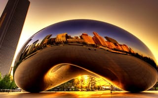 Картинка Чикаго, скульптура, США, Аниш Капур, Облачные врата