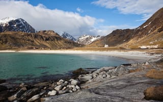 Картинка Норвегия, горы, облака, пейзаж, Lofoten Islands, природа