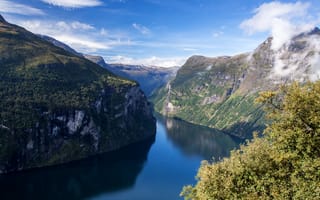 Картинка река, Норвегия, Mollsbygda, скалы