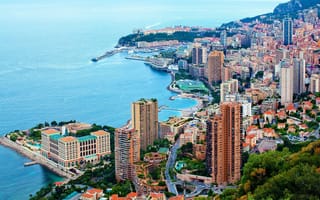 Картинка Монако, Лигурийское море, Монте Карло, причалы, улицы, порт, дома