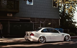Картинка BMW, бмв, M3, white, E46, белый, тюнинг