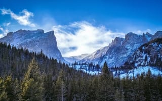 Картинка Rocky Mountain National Park, горы, зима, лес, CO