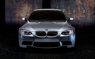 Картинка BMW, Бумер, Лого, M3, Автомобиль, Серый, Капот, Решетка, Фары, Передок