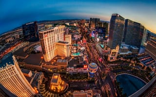 Картинка Las Vegas, Лас-Вегас, Nevada, Невада, здания, панорама, ночной город