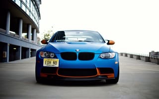 Обои BMW, синяя, M3, tuning, E92