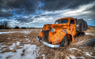 Картинка truck, snow, Orange