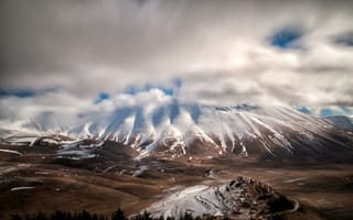 Картинка горы, облака, вид, панорама, природа
