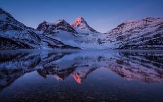 Картинка горы, снег, озеро, природа, зима
