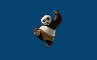 Обои Кунг-фу Панда, синий фон, Kung Fu Panda