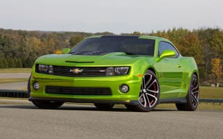 Картинка Chevrolet, green, Hot Wheels, front, car, Camaro