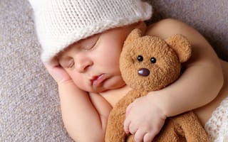Обои baby, ребенок, игрушка, toy, bear, медведь, child