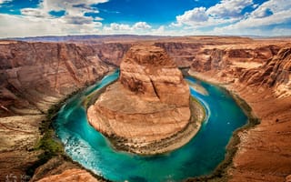 Картинка природа, Аризона, Horseshoe Bend, Подкова, каньон Глен, река Колорадо