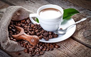 Картинка coffee, чашка, cup, зерна, beans, кофе