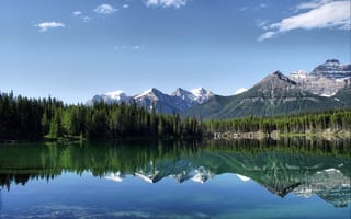 Обои Природа, горы, озеро, отражение, пейзаж, reflection, лес
