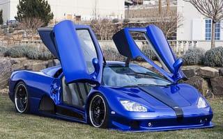 Картинка blue, SSC, Shelby Super Cars, двери, машина, supercar, синий, Ultimate Aero