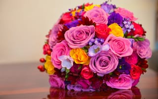 Картинка букет невесты, wedding, bridal, roses, розы, colorful, bouquet