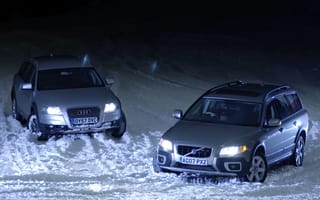 Картинка Allroad, Audi, Вольво, Volvo, XC70, Ауди, снег, A6, передок
