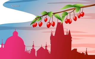 Картинка Чехия, город, путешествия, туризм, Czech Republic, страна, государство, ягоды, башня