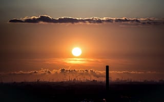 Картинка rotterdam, cloud, sundown, smog, sky, light