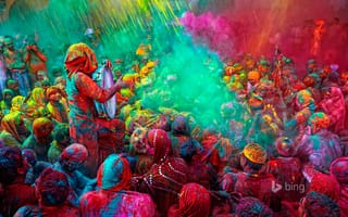Картинка holi festival, люди, весна, Индия, краски, фестиваль