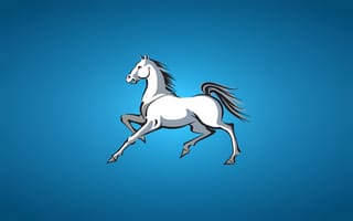 Картинка лошадь, синий фон, horse, белая