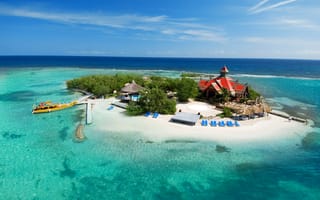 Картинка Ямайка, море, остров, отель, Карибы, бунгало