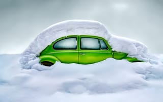 Обои автомобиль, зима, снег, сугроб