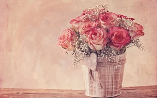 Картинка vintage, roses, style, розы, flower, bouquet, винтаж