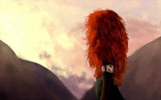 Обои Brave, рыжая, девушка, Merida, арт, волосы, мульфильм