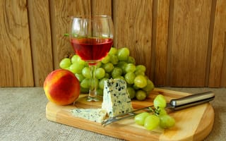 Картинка доска, сыр, виноград, белое вино, 
