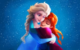 Картинка Frozen, Anna, рисунок, мультфильм, Elsa, Холодное сердце, Disney