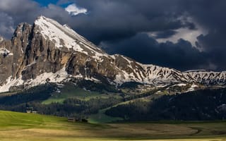 Картинка Alpe di Siusi, пейзаж, горы, долина