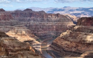 Картинка Grand Canyon, горы, National Park, река, каньон, Аризона, небо