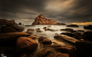 Картинка берег, photo by Ben Stieden, скалы, камни, море