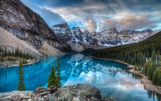 Обои озеро, лес, природа, Канада, горы