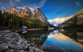 Картинка Канада, озеро, лес, природа, горы, отражение