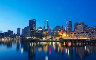 Картинка Sydney, город, пристань, ночь