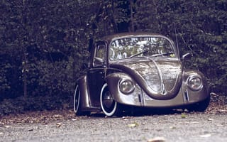 Картинка Volkswagen, Beetle, ретро, природа, осень