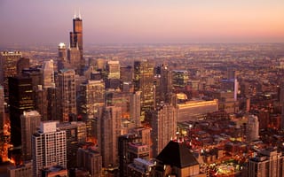 Картинка Chicago, панорамма, Иллиноис, Чикаго, США, город