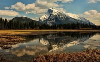Картинка горы, отражение, озеро, пейзаж, природа