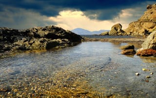 Картинка побережье, Крым, камни, природа