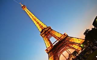 Картинка Париж, Франция, Эйфелева башня, France, огни, Paris