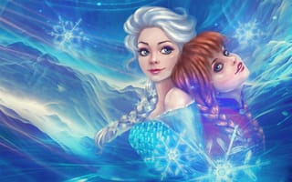 Обои Frozen, Anna, Холодное сердце, Elsa