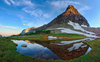 Картинка Природа, озеро, отражение, горы