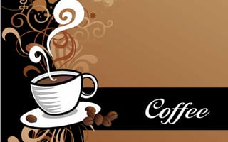 Картинка coffee, кофе, аромат, вектор, блюдце, чашка