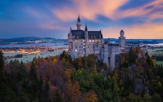 Картинка Germany, пейзаж, замок, Bavaria, панорама, осень, Münich